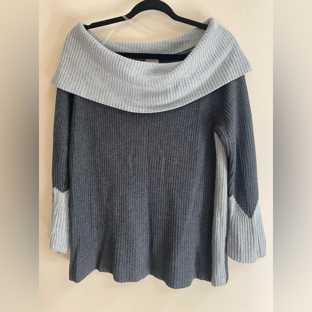 Chico's Charcoal Light Gray Cowl Neck Sweater Women’s Chico’s 2 (L)